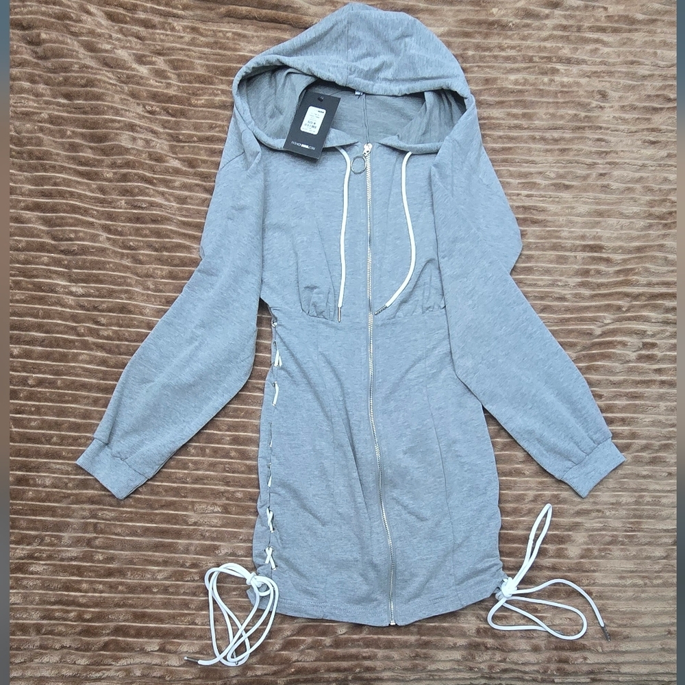 Gray Hooded Women's Dress